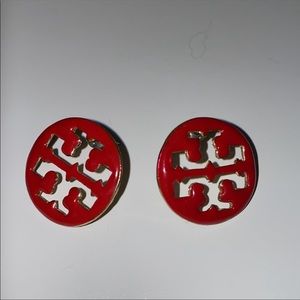 Tory Burch large red earrings